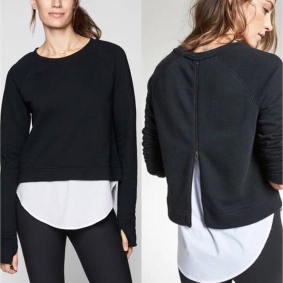 Athleta Crewneck Roamer Layered Sweatshirt Size Medium Athleisure Casual - Picture 1 of 11